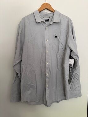 RVCA Light Gray Button-Down Shirt
